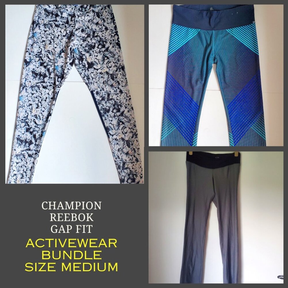 3pc Bundle Activewear Bottoms Yoga Workout Leggings Wide Leg Pants Athleisure